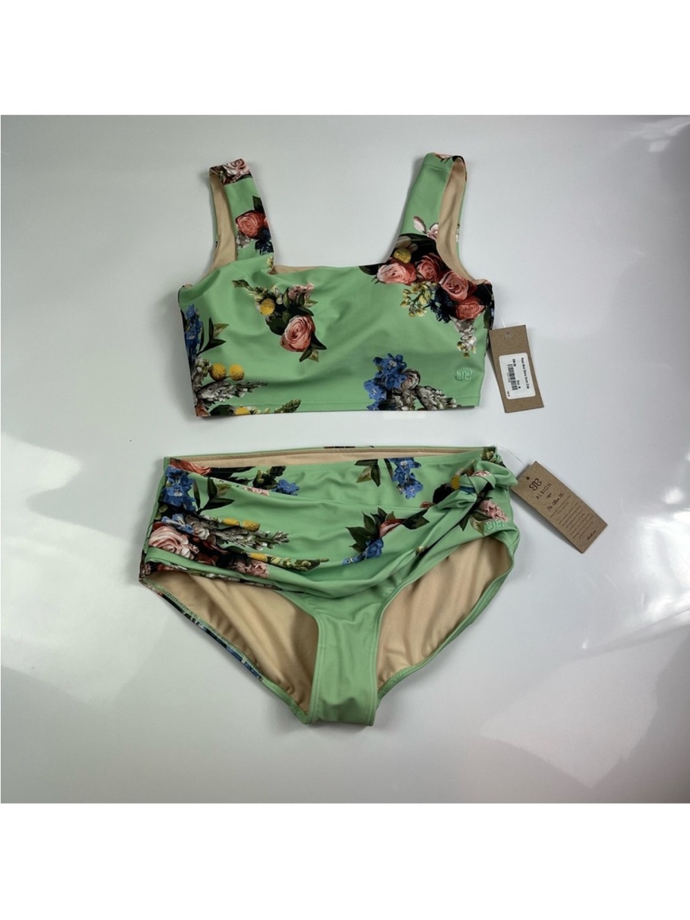 Albion womens rose mint Olivia and Simone two piece swimwear medium NWT
